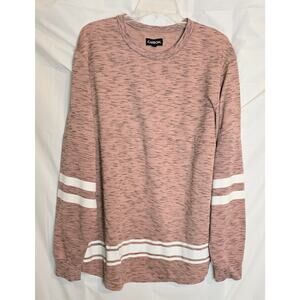Carbon Sweatshirt Women's XL Pink & White Crewneck Long Sleeve Oversized